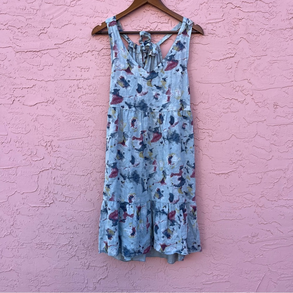 Bella Umbra Linen Dress Italy Italian Blue Size Small